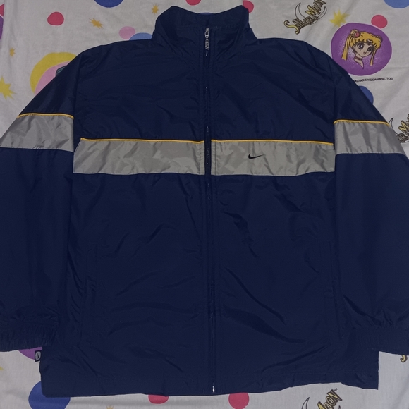 Y2K Nike Vintage Cotton Lined Windbreaker Zip Up Jacket Grey Tag